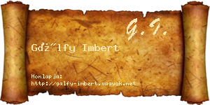 Gálfy Imbert névjegykártya